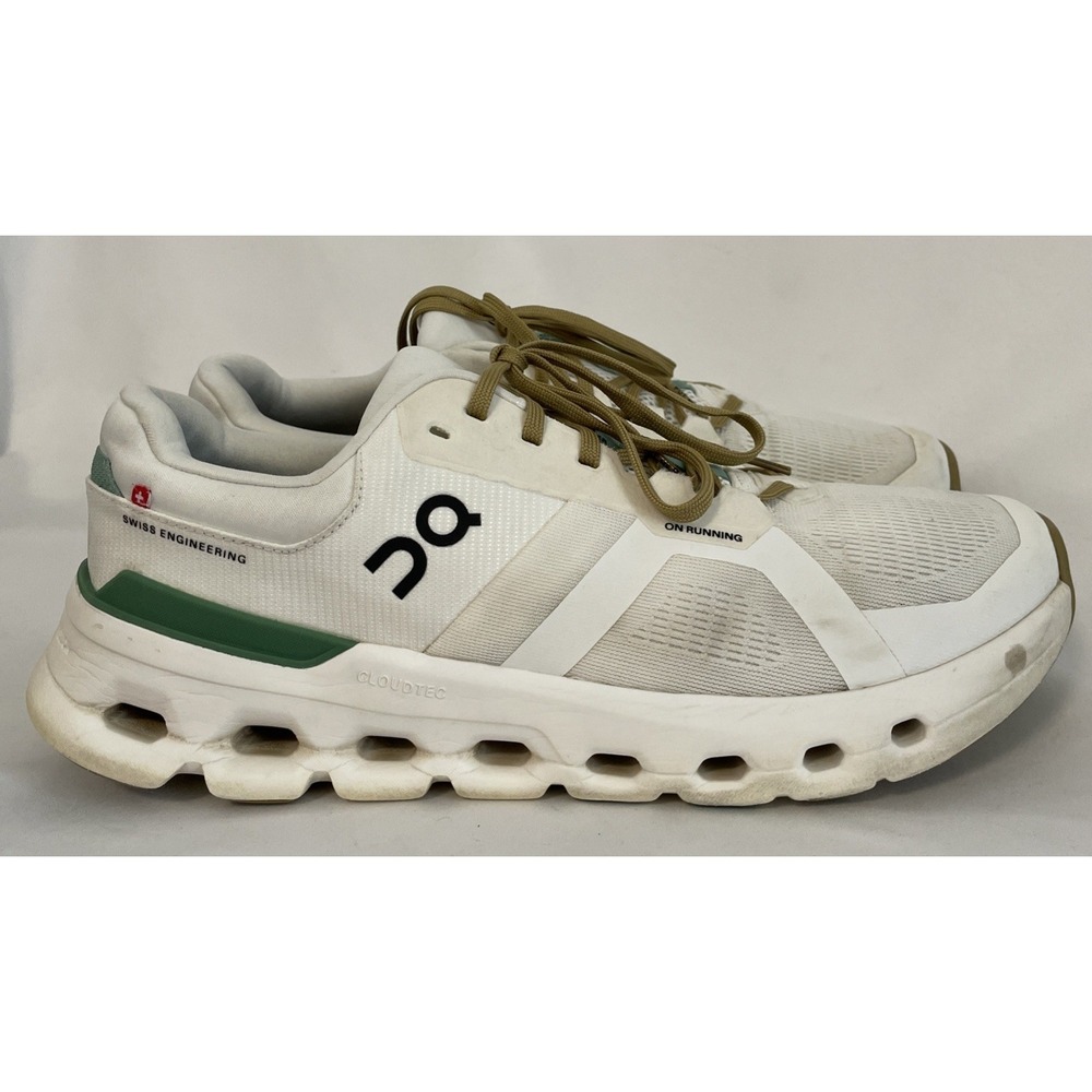 ON MEN'S CLOUDRUNNER 2 UNDYED GREEN White Running Shoes Cloud Size 11 Pre-owned